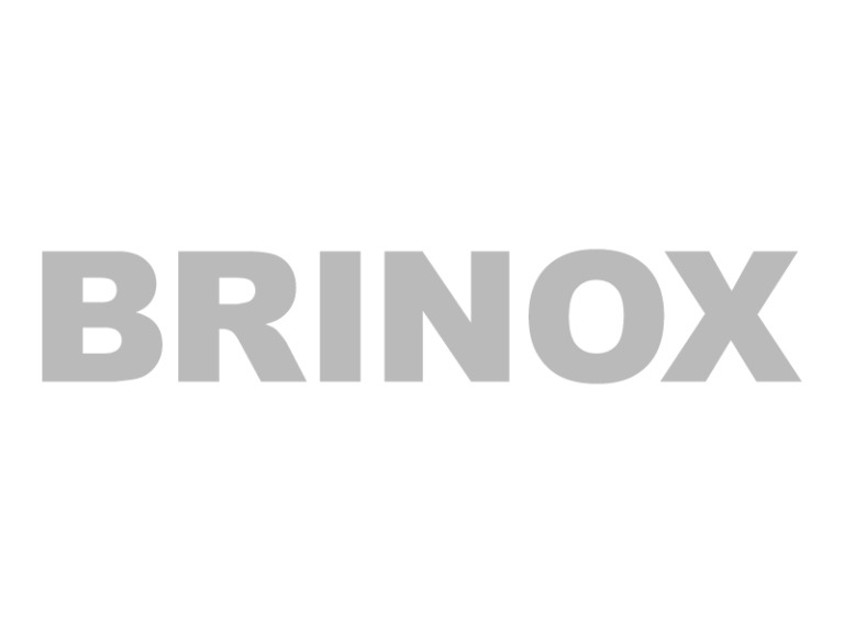 Logo der Marke Brinox in grauer Schrift auf hellem Hintergrund, ideal für Küchenutensilien und Haushaltswaren.